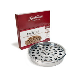 Round Silver-polished 40-hole Stainless-steel Tray